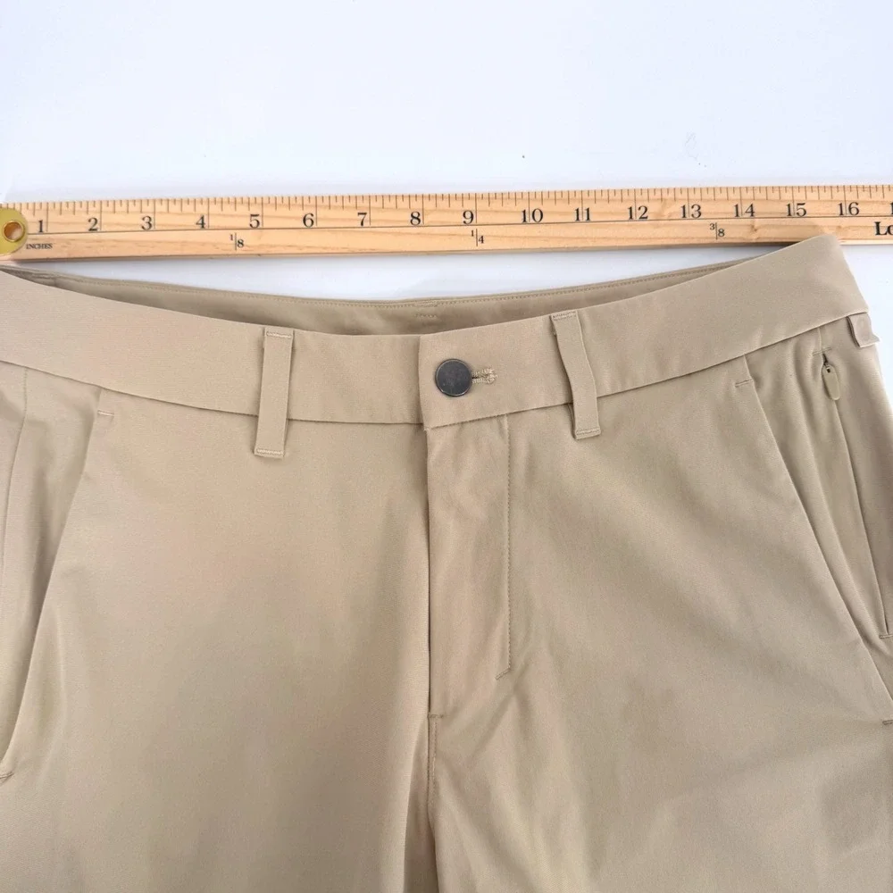 Lululemon Commission Slim Fit Pants Tan Mens 31x30 Golf Performance Tech Trouser